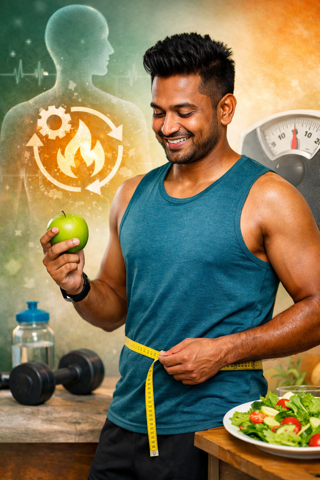 Bangladeshi man metabolism weight loss concept
